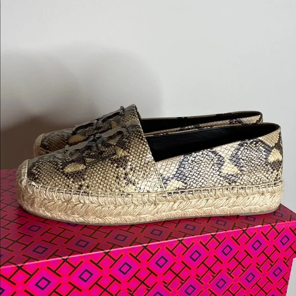 Tory Burch | Women’s Ines Snake Print Platform Espadrilles Desert Dusk 8.5 - Picture 3 of 7